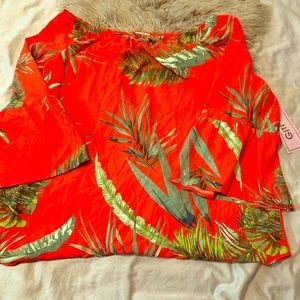 Gitionline Bright Palms Off-Shoulder Top